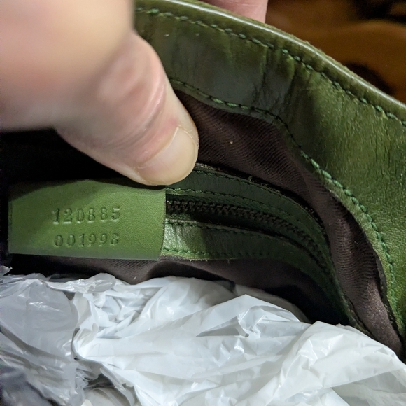 Gucci Olive Suede Shoulder Bag with GG Detail and Gold Hardware VINTAGE JACKIE - Picture 6 of 16